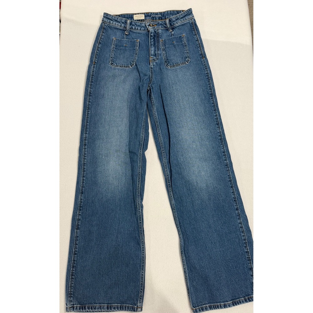 Pilcro and the Letterpress Wide Leg Patch Pocket Jeans Blue Size 29